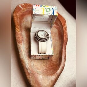 Ashley Princess Quartz Watch W/Black& white crystal-embellished bezel/Ladies